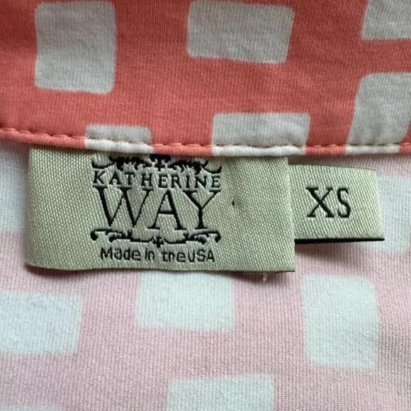 Katherine Way peach 3/4 sleeve polo top womens size XS - Picture 4 of 6